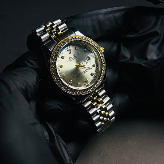 Rolex Oyster Datejust - golden Dial stone two tone