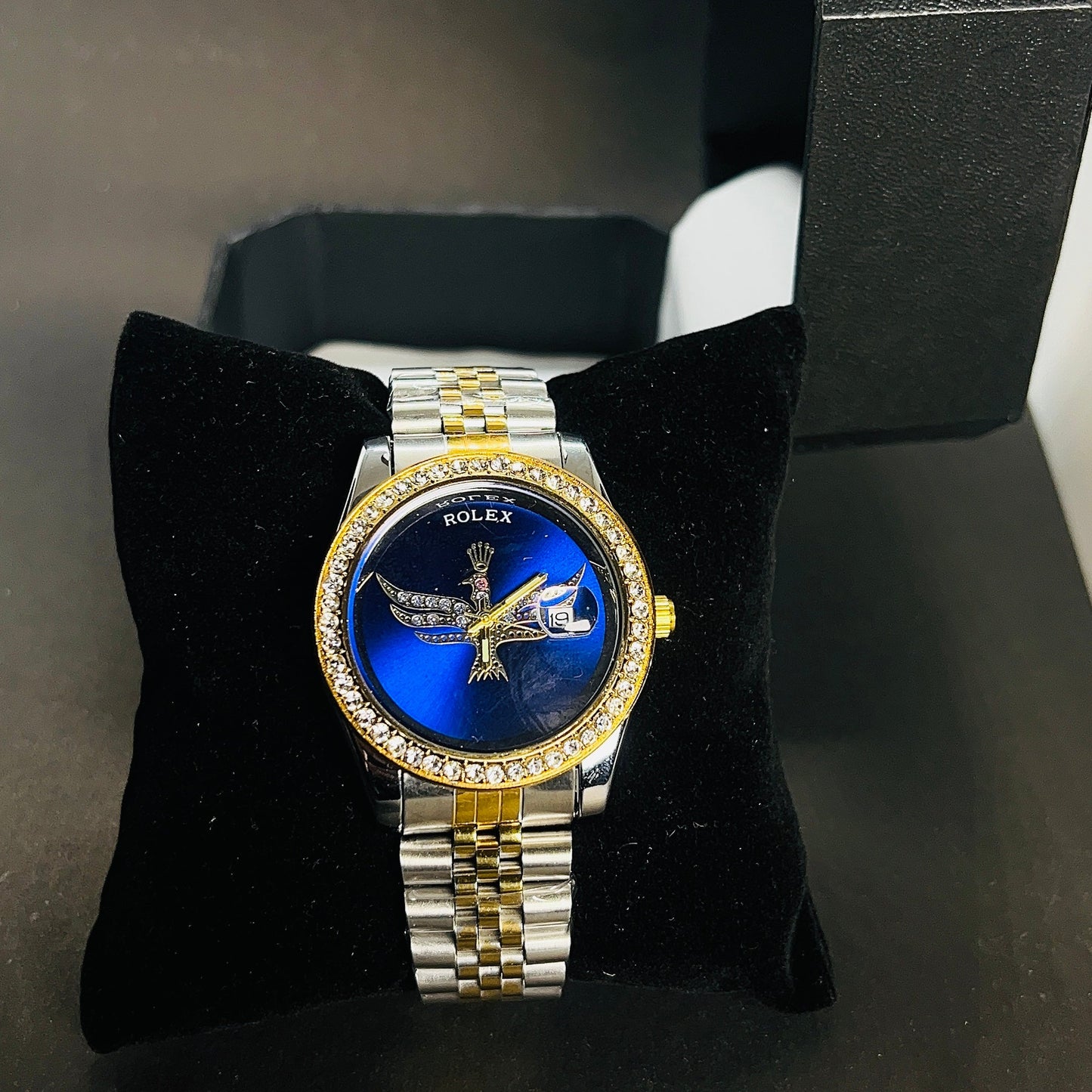 Rolex-Inspired Eagle Watch – Blue dial Two-Tone