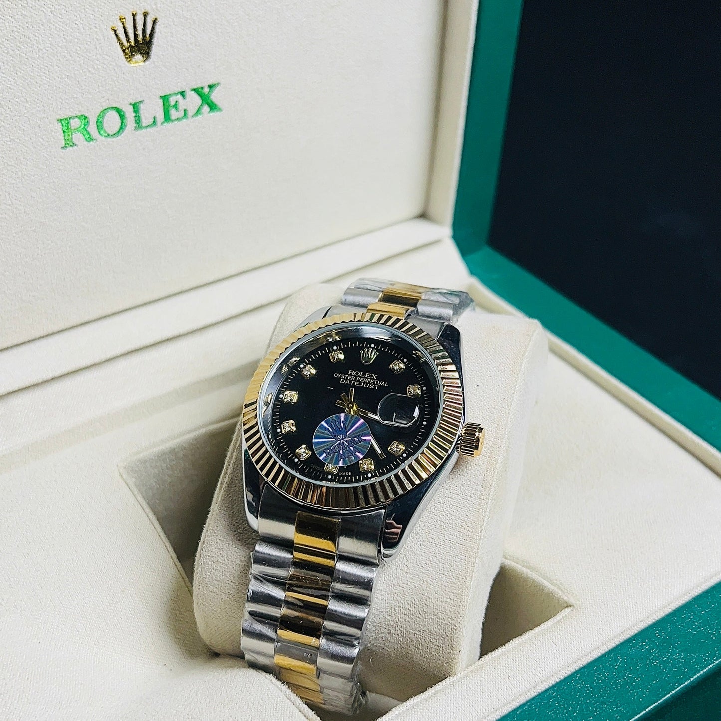Rolex Oyster Perpetual Datejust - Black Dial two tone