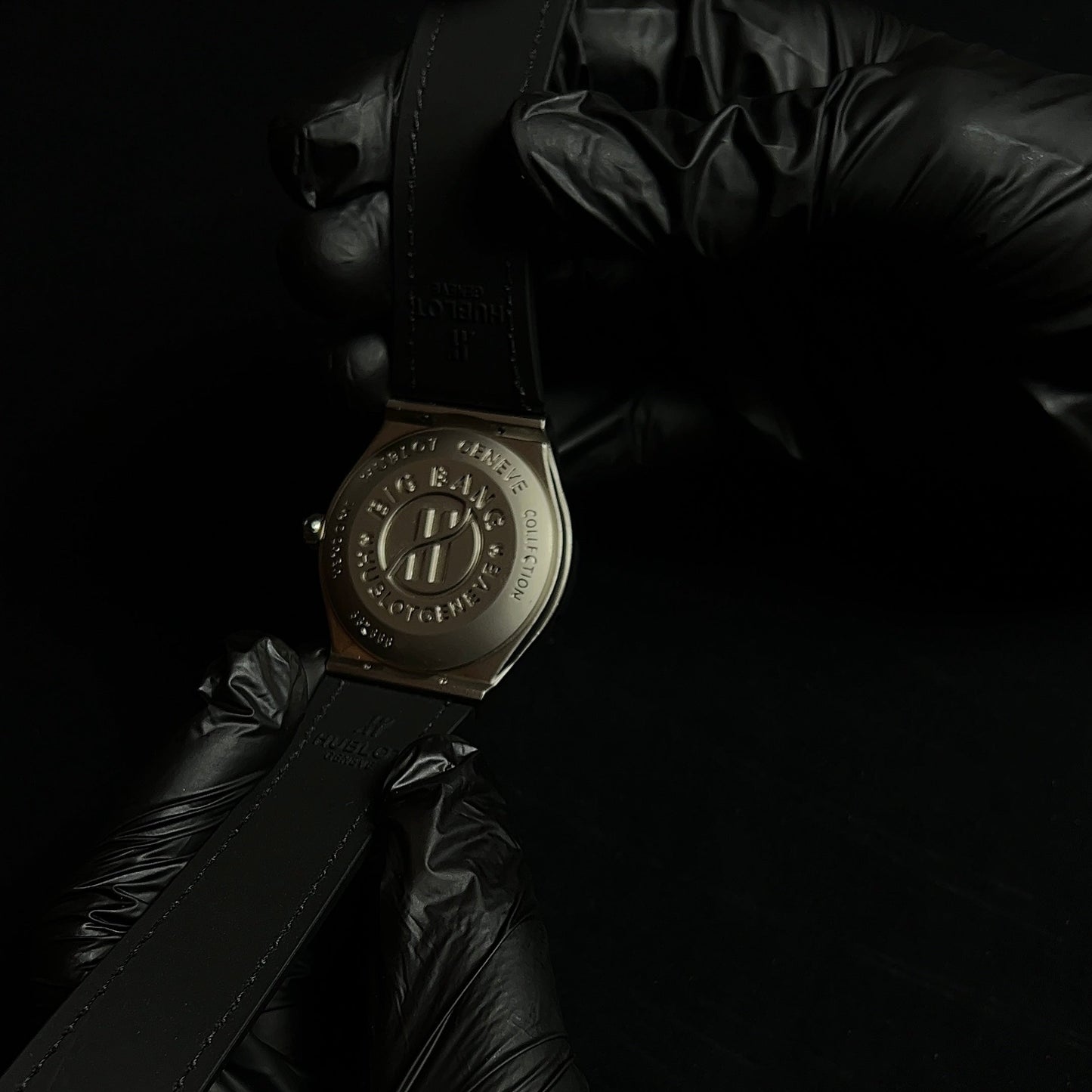 Hublot Geneve - Black dial silver case watch