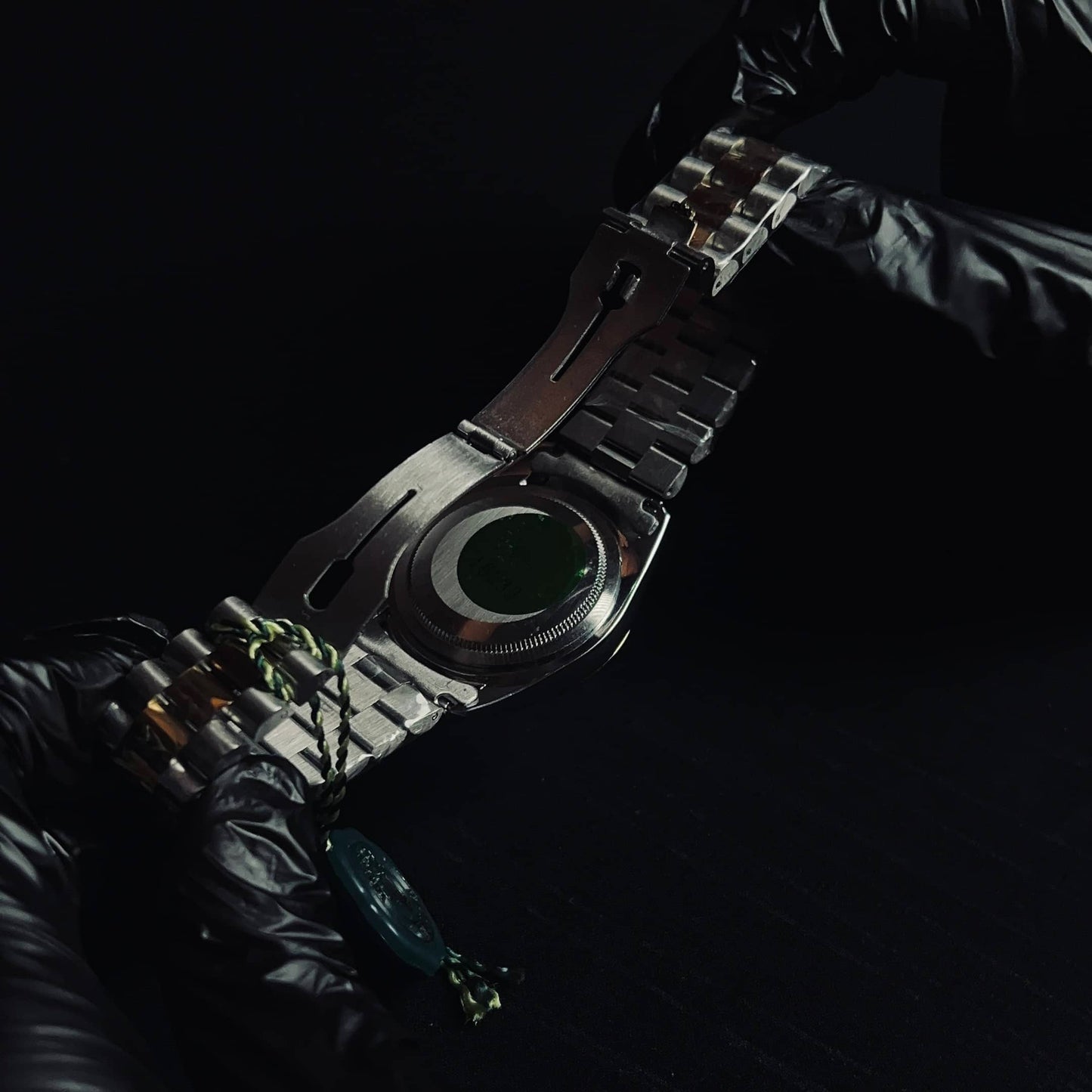 Rolex Oyster Perpetual Datejust Simple bezel - Green Dial two tone