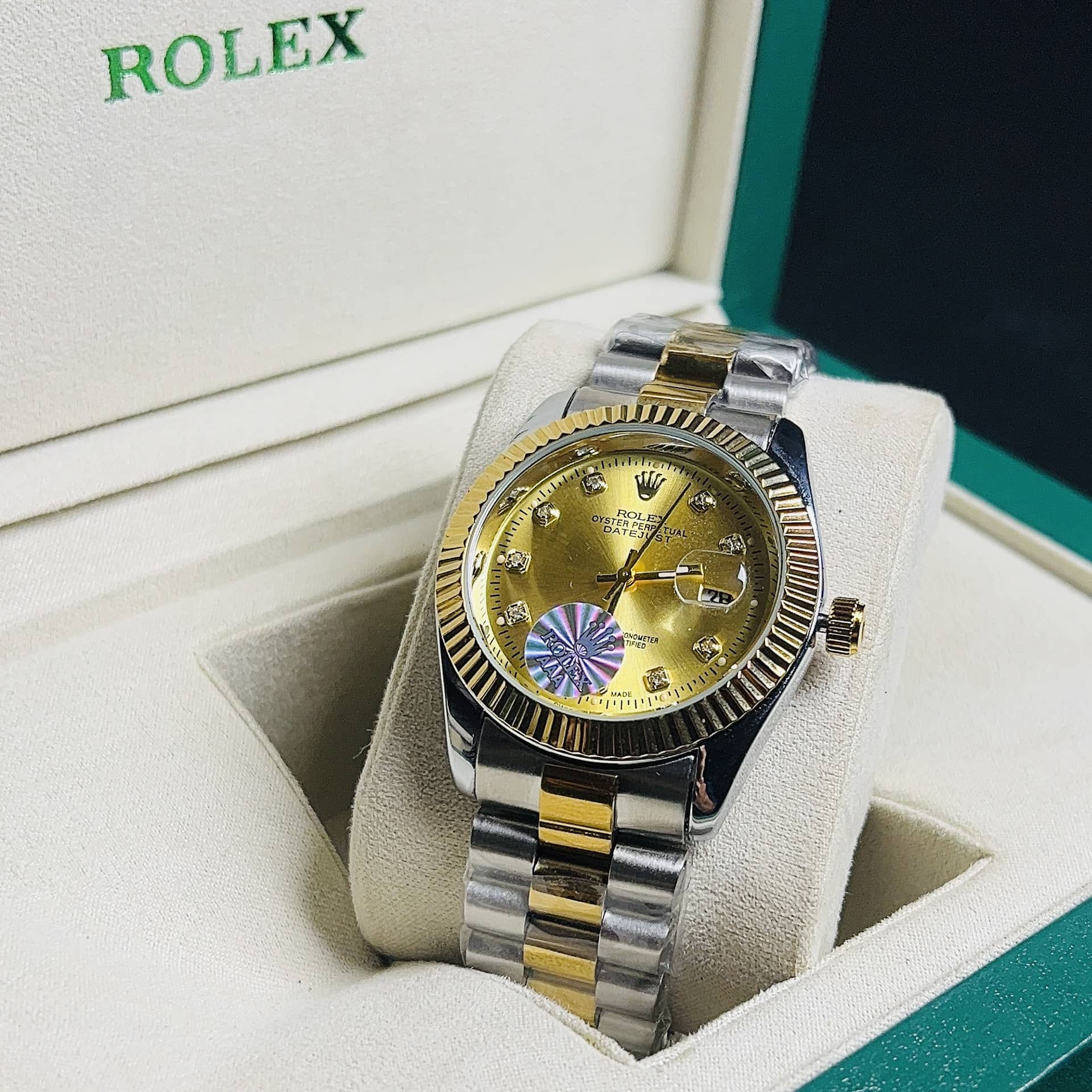 Rolex Oyster Perpetual Datejust - Golden Dial two tone