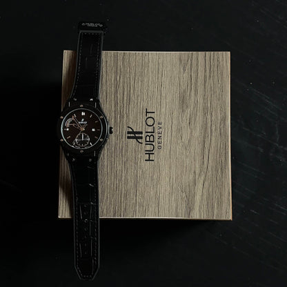 Hublot Geneve Matte Black Dial Watch