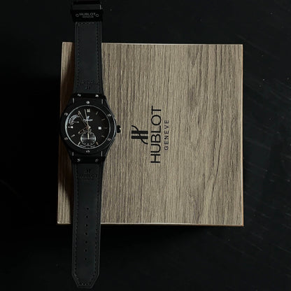 Hublot Geneve Matte Black Dial Watch