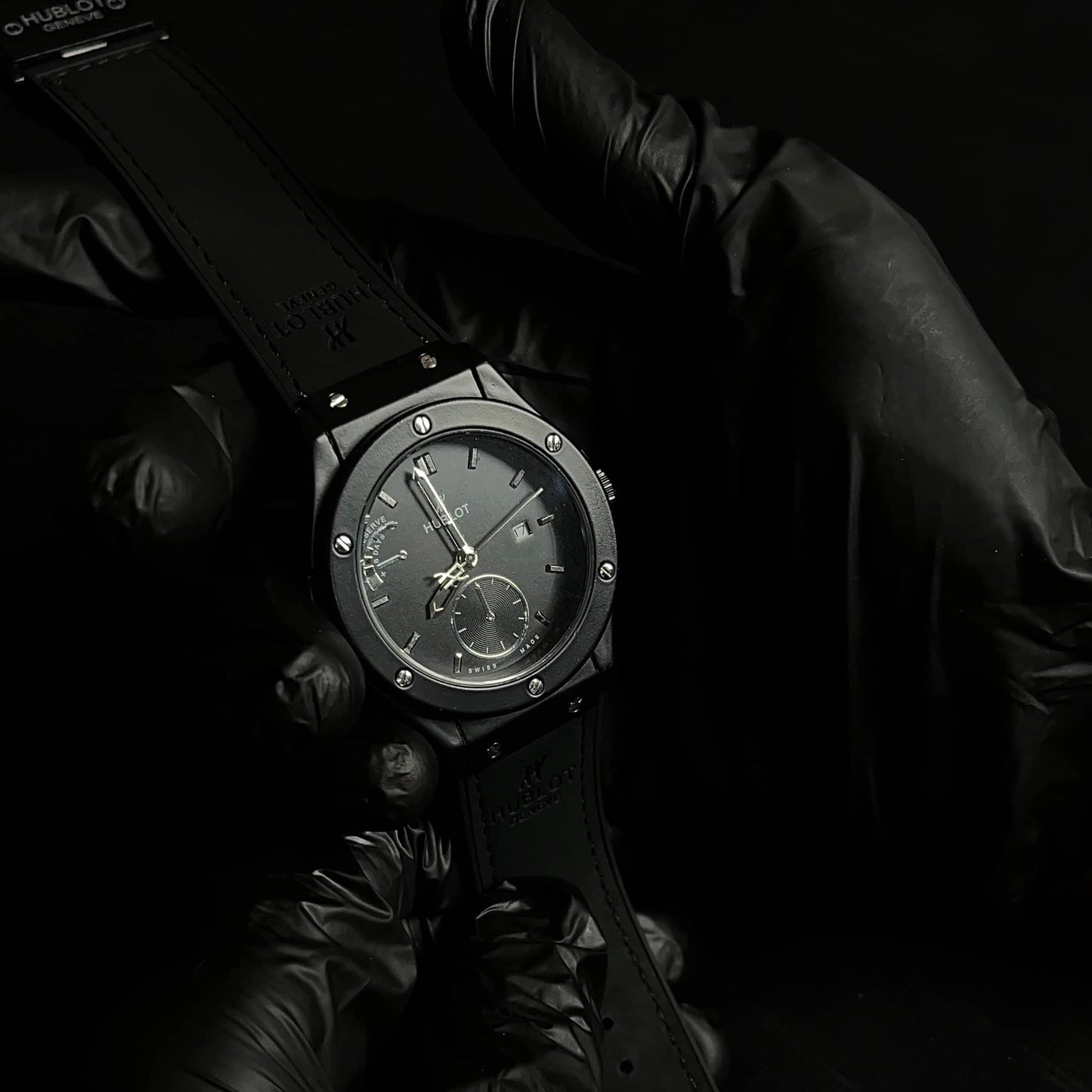 Hublot Geneve Matte Black Dial Watch