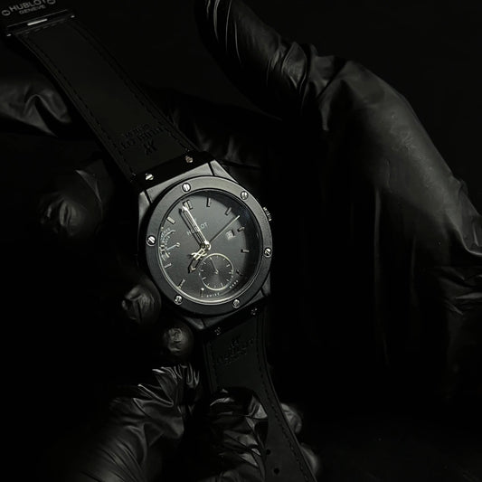 Hublot Geneve Matte Black Dial Watch