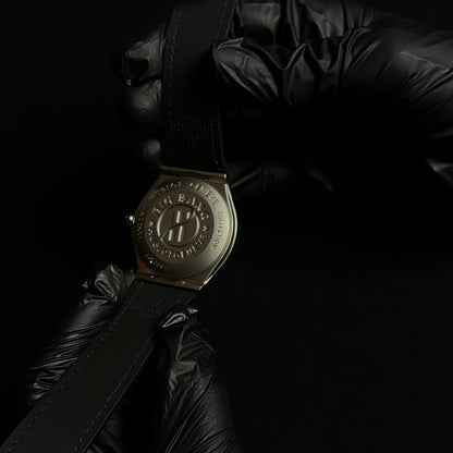 Hublot Geneve - Black dial silver case watch