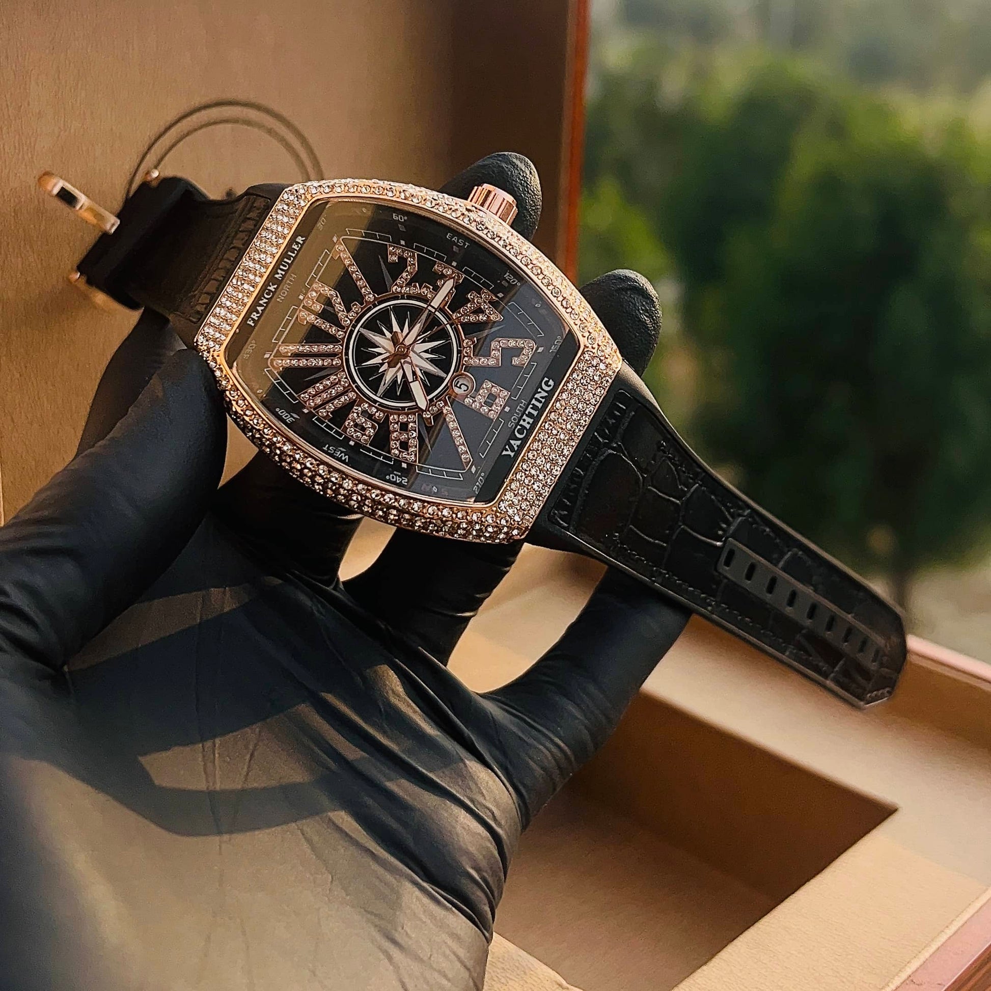 Franck Muller Iced Black & Gold Watch