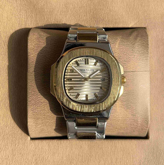 Patek Philippe Geneve Two-Tone White Dial Watch