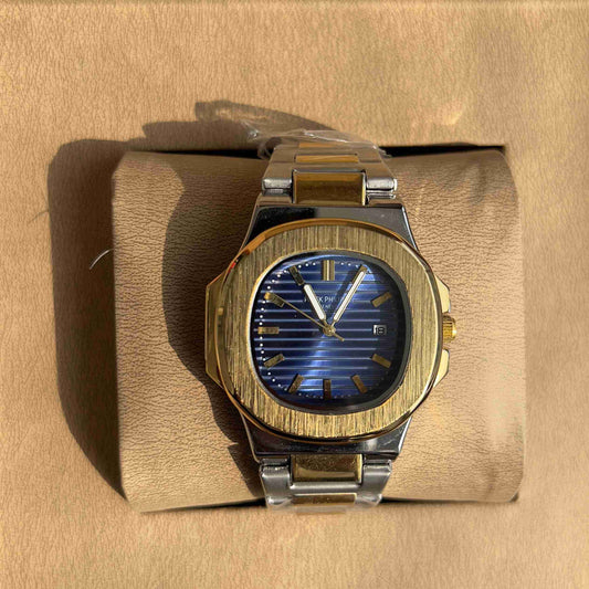 Patek Philippe Geneve Two-Tone Blue Dial Watch