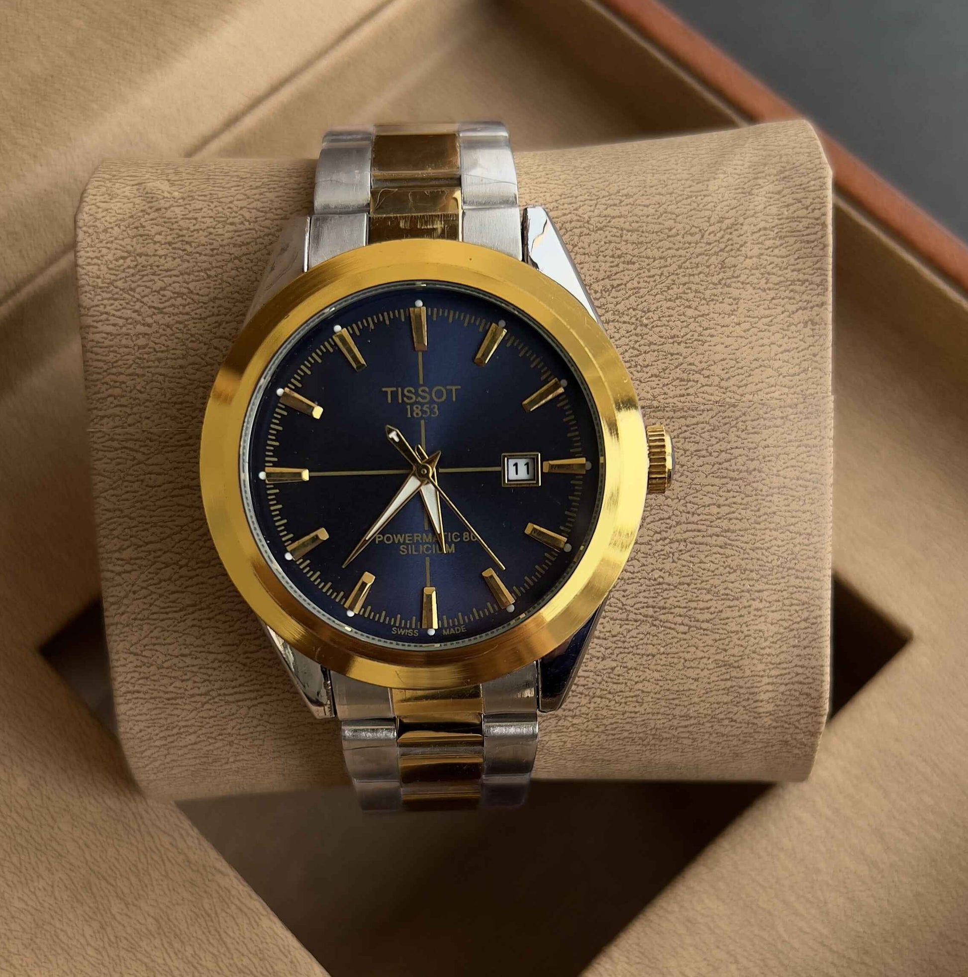 Tissot Gentleman PRX Blue Dial TwoTone Watch