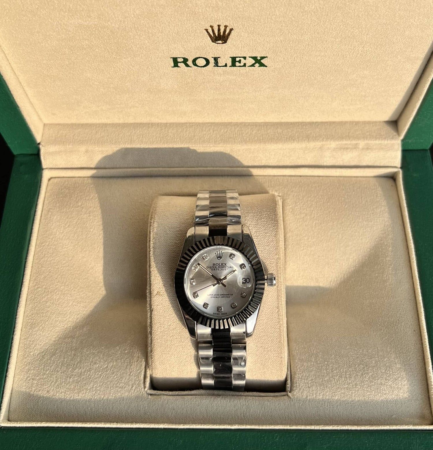 Rolex Ladies Datejust - White Dial two tone Black